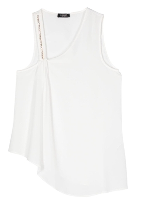 LIU JO crystal-embellished sleeveless blouse - White
