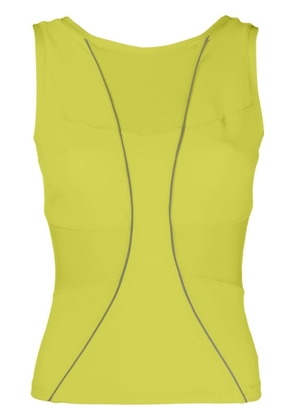 There Was One mesh-inserts tank top - Yellow