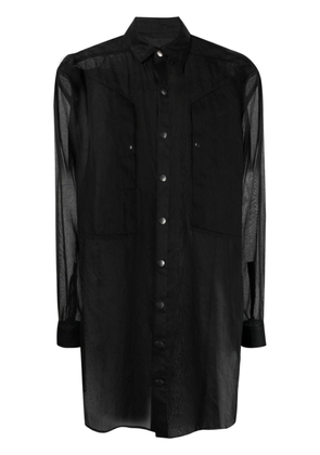 Rick Owens Jumbo Fogpocket semi-sheer shirt - Black
