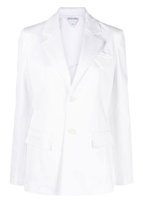 Bottega Veneta single-breasted cotton blazer - White