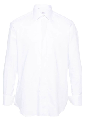 Brioni pointed-collar twill shirt - White