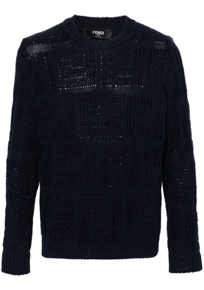 FENDI FF chunky-knit jumper - Blue