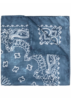 Golden Goose bandana-print silk scarf - Blue