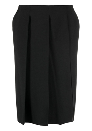 Sportmax pleated virgin wool skirt - Black