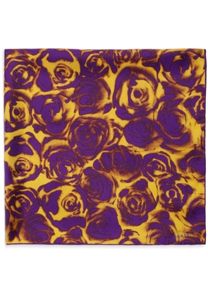 Burberry rose-print silk scarf - Purple