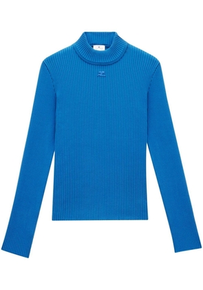 Courrèges ribbed-knit mock-neck jumper - Blue