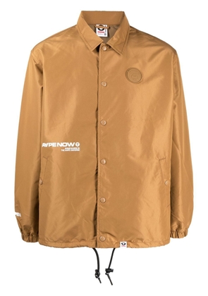 AAPE BY *A BATHING APE® logo-print shirt jacket - Brown