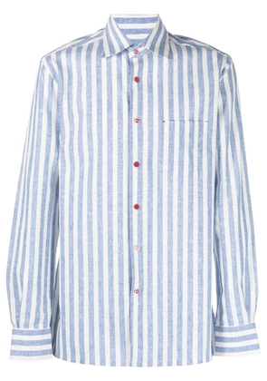 Kiton striped long-sleeve shirt - White