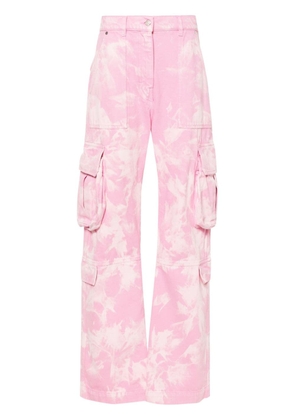 MSGM tie-dye patterned cargo trousers - Pink