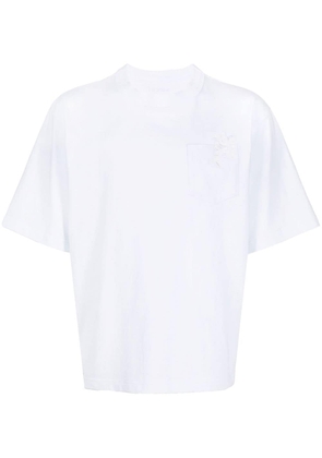 sacai appliqué-detail short-sleeve T-shirt - White