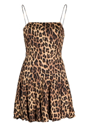 alice + olivia Ginny leopard-print mini dress - Brown