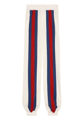 Gucci Web-stripe-detail panelled track pants - White