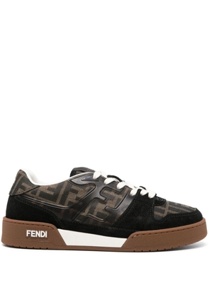 FENDI Zucca-monogram panelled sneakers - Black