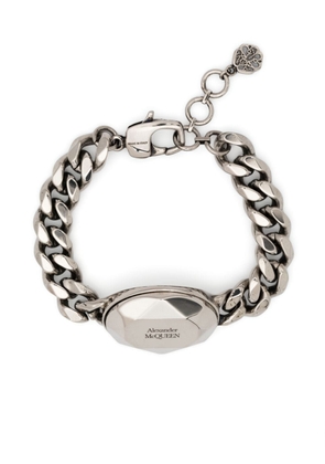 Alexander McQueen logo-engraved chain-link bracelet - Silver