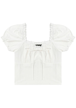 tout a coup ruflled-detail corset-style top - White