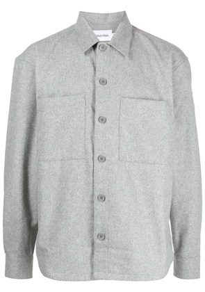 Calvin Klein logo-appliqué long-sleeve shirt - Grey