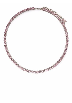 Amina Muaddi crystal tennis necklace - Silver