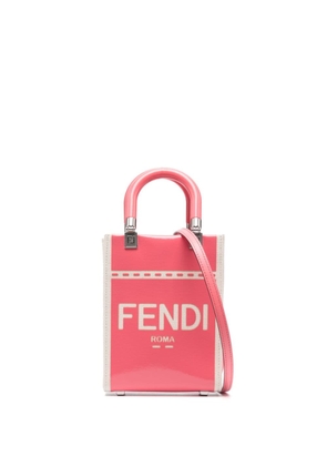 FENDI logo-print shoulder bag - Pink
