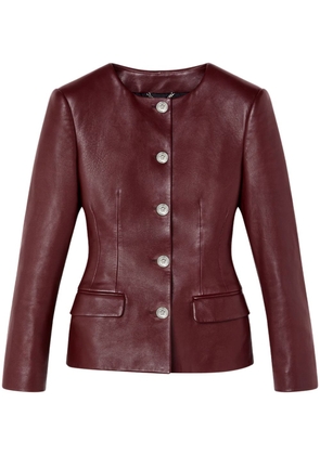 Versace leather fitted jacket - Red