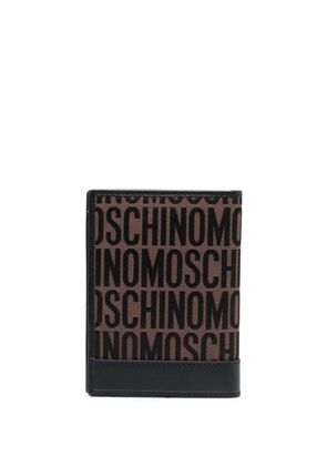 Moschino jacquard logo bi-fold wallet - Brown