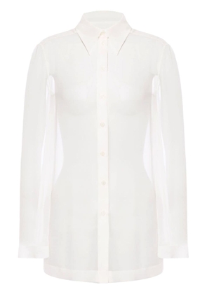 Alberta Ferretti gathered-detail silk shirt - White