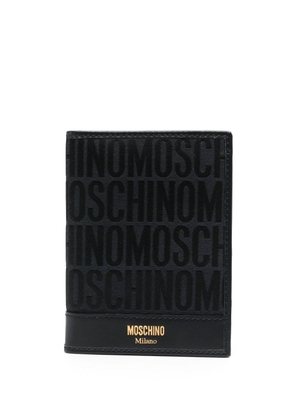 Moschino jacquard logo bi-fold wallet - Black