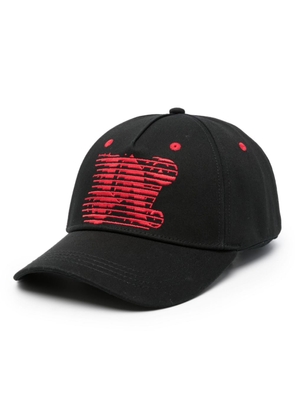 Palm Angels Racing monogram-embroidered baseball cap - Black