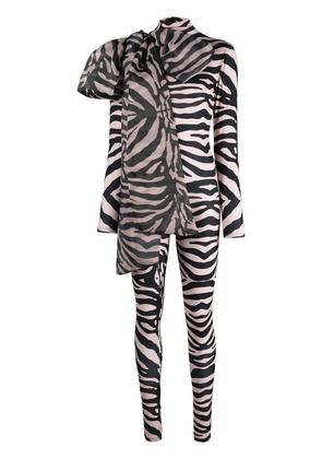 Atu Body Couture zebra print stretch bodysuit - Neutrals