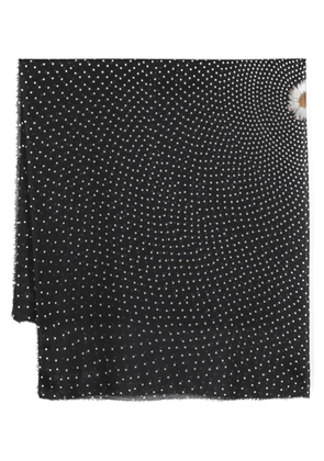Faliero Sarti polka-dot frayed-edge scarf - Black