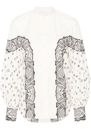 Chloé graphic-print cotton shirt - White