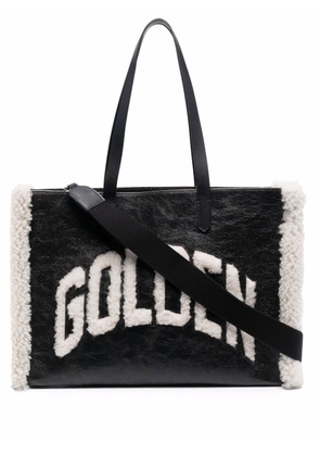 Golden Goose logo-embellished leather tote bag - Black