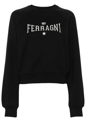 Chiara Ferragni embroidered-logo cotton sweatshirt - Black