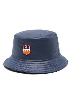 Bally logo-patch ripstop bucket hat - Blue