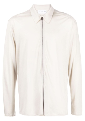 Post Archive Faction zip-up lyocell shirt - Neutrals
