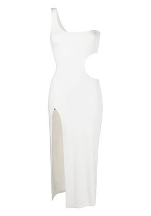 NISSA one-shoulder cut-out midi dress - White