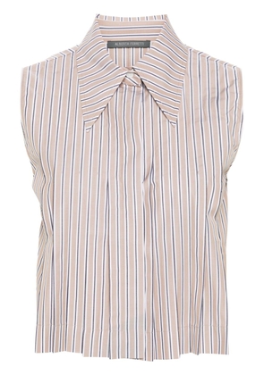 Alberta Ferretti striped cotton shirt - Neutrals