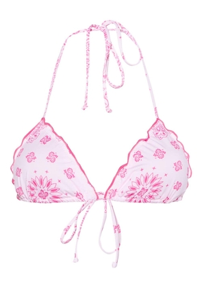 MC2 Saint Barth bandana-print triangle bikini top - Pink