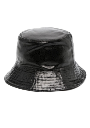 Gucci logo-embossed cotton bucket hat - Black