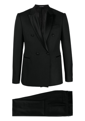 Emporio Armani double-breasted buttoned tailored suit - Black
