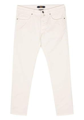 Incotex logo-patch tapered trousers - Neutrals