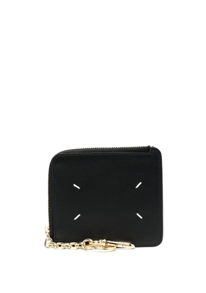 Maison Margiela four-stitch leather keychain wallet - Black