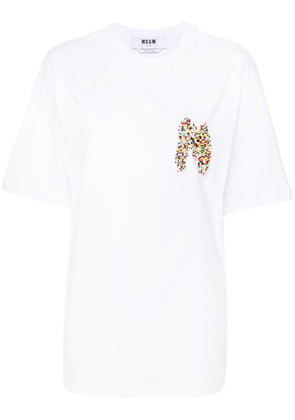 MSGM bead-logo cotton T-shirt - White