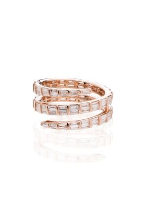 Anita Ko 18kt rose gold baguette diamond coil ring - Pink