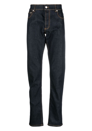 Alexander McQueen logo-embroidered jeans - Blue