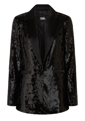 Karl Lagerfeld single-breasted sequin blazer - Black