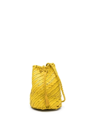 DRAGON DIFFUSION interwoven-design leather bucket bag - Yellow