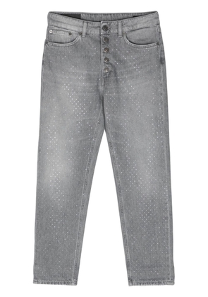 DONDUP Koons rhinestone-detailed cropped jeans - Grey