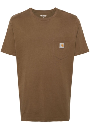Carhartt WIP logo-patch cotton T-shirt - Brown