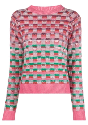 Barrie graphic-patterned cashmere-blend jumper - Pink