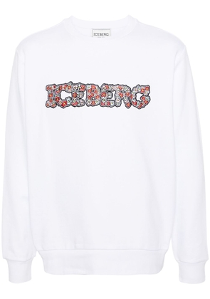 Iceberg logo-embroidered cotton sweatshirt - White